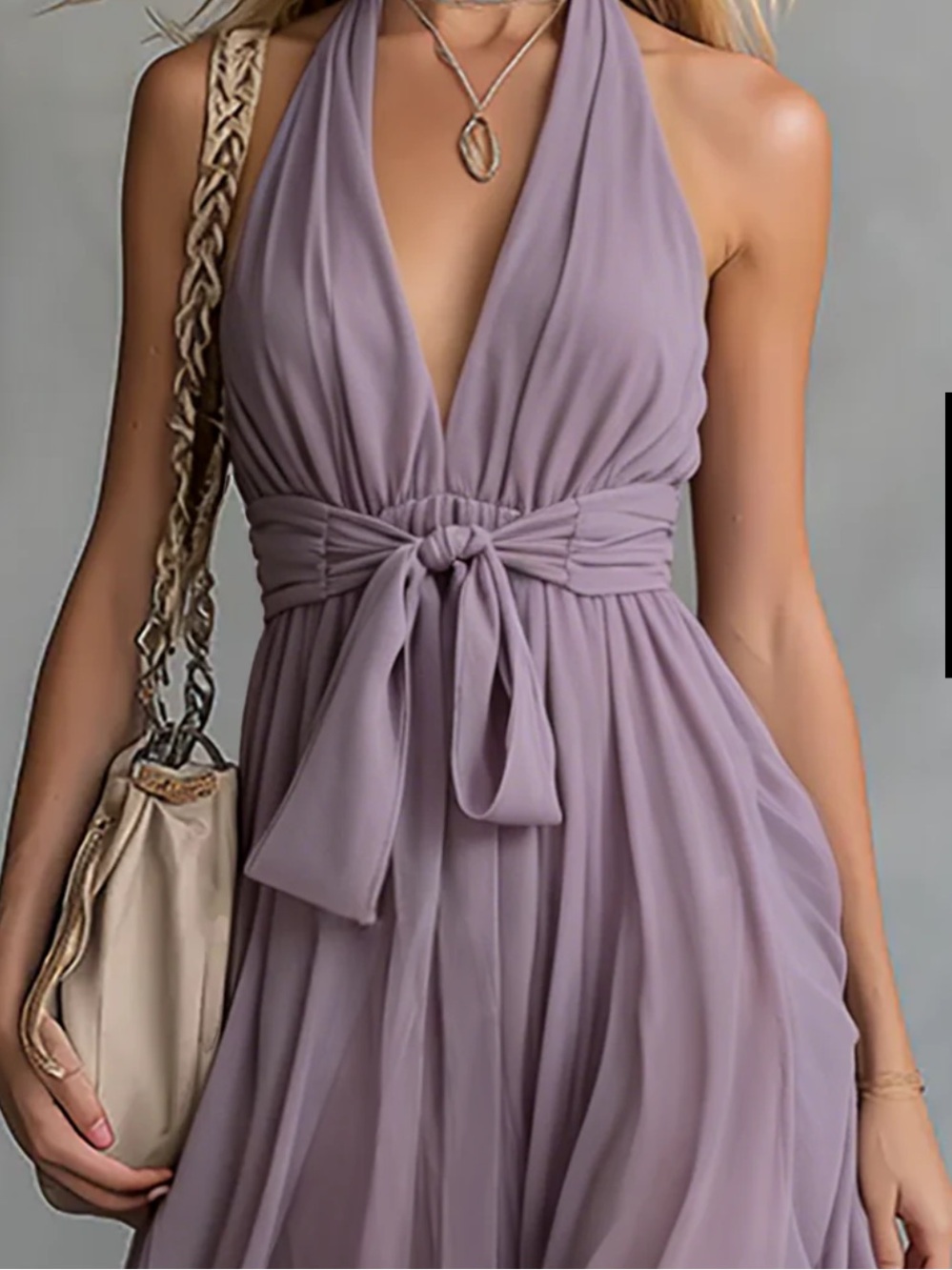 Oyrosy Flowy Halter Dress - Picture 3 of 12